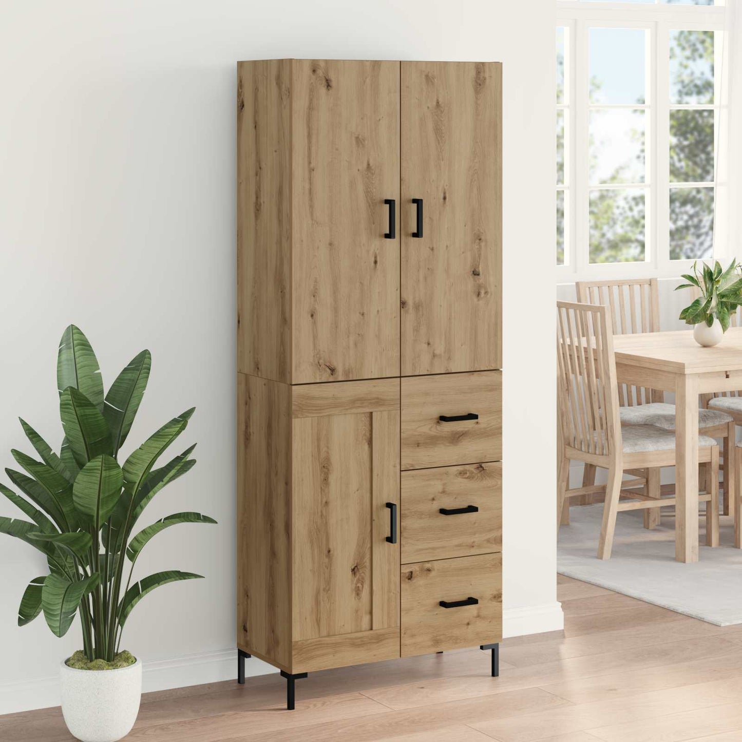 vidaXL Highboard Artisan Oak 69,5 x 34 x 180 εκ. Επεξεργασμένο ξύλο