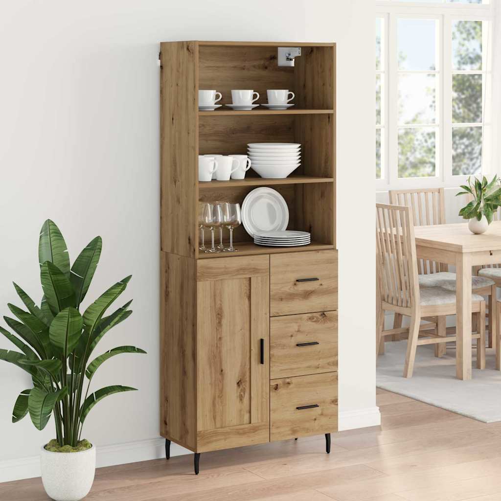 vidaXL Highboard με συρτάρι Artisan Oak 69,5 x 34 x 180 εκ.