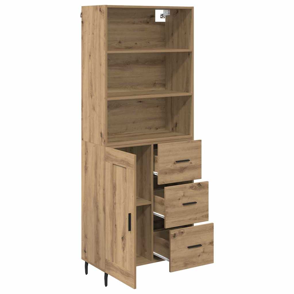 vidaXL Highboard με συρτάρι Artisan Oak 69,5 x 34 x 180 εκ.