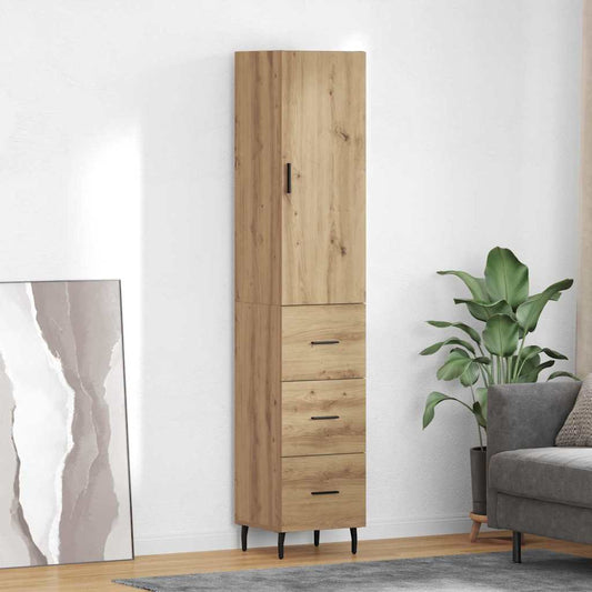 vidaXL Highboard Artisan Oak 34,5 x 34 x 180 εκ. Επεξεργασμένο ξύλο