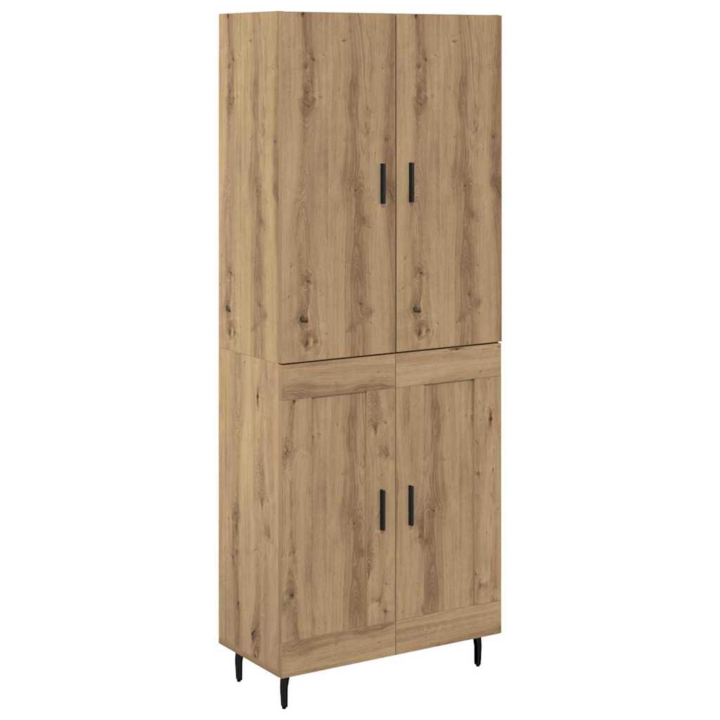 vidaXL Highboard 2 pcs Artisan Oak Σύνθετο Ξύλο και Γυαλί