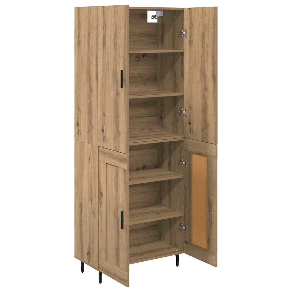 vidaXL Highboard 2 pcs Artisan Oak Σύνθετο Ξύλο και Γυαλί