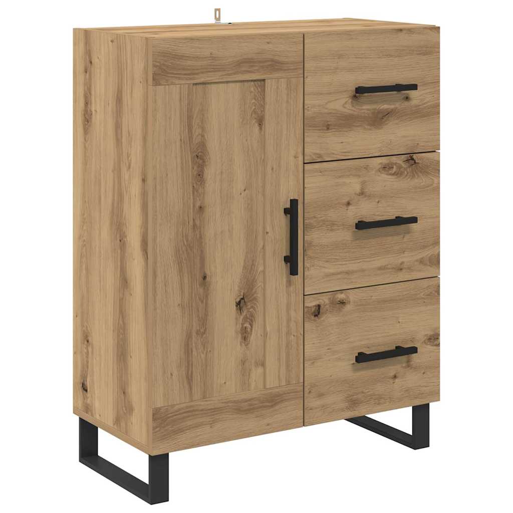 vidaXL Highboard με συρτάρι 2 pcs Artisan Oak Σύνθετο Ξύλο και Γυαλί