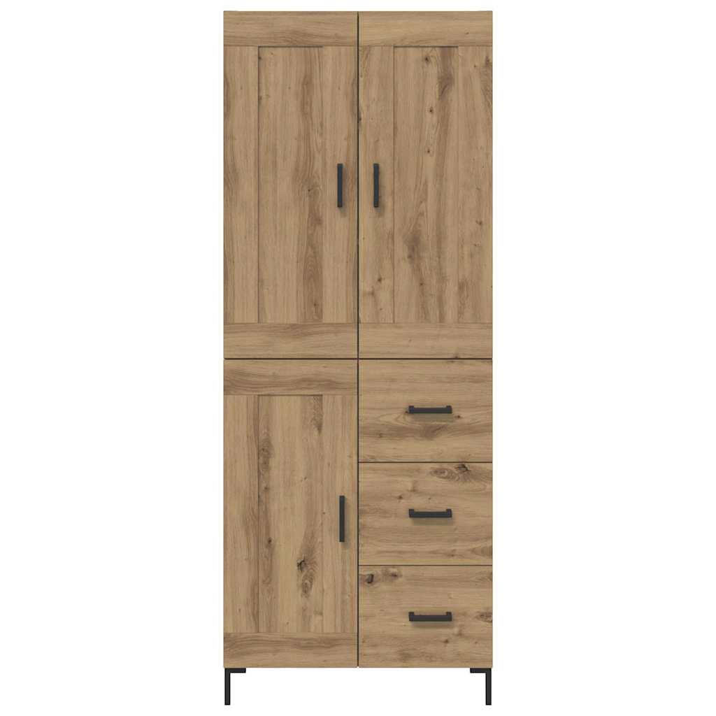 vidaXL Highboard με συρτάρι 2 pcs Artisan Oak Επεξεργασμένο ξύλο