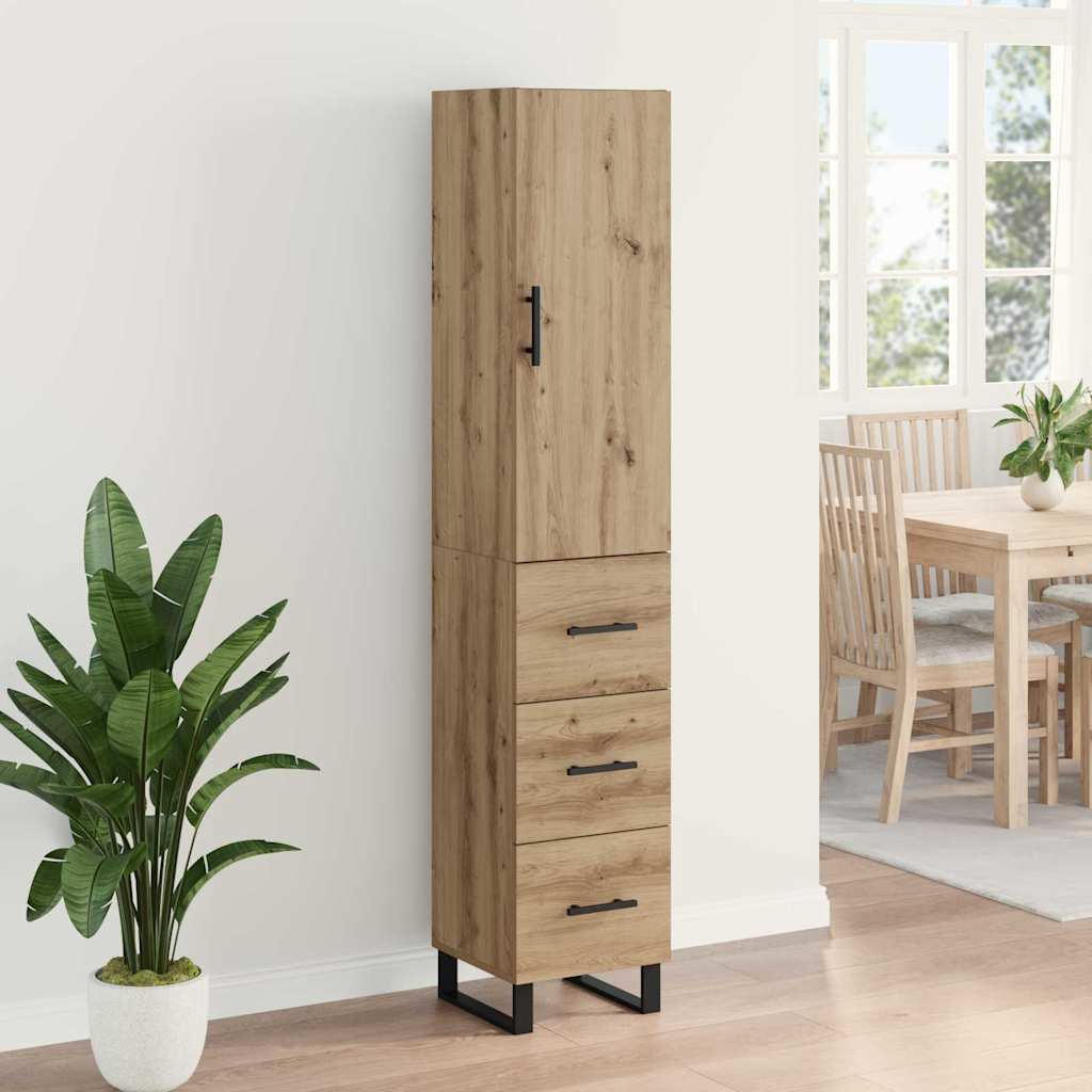 vidaXL Highboard Artisan Oak 34,5 x 34 x 180 εκ. Επεξεργασμένο ξύλο
