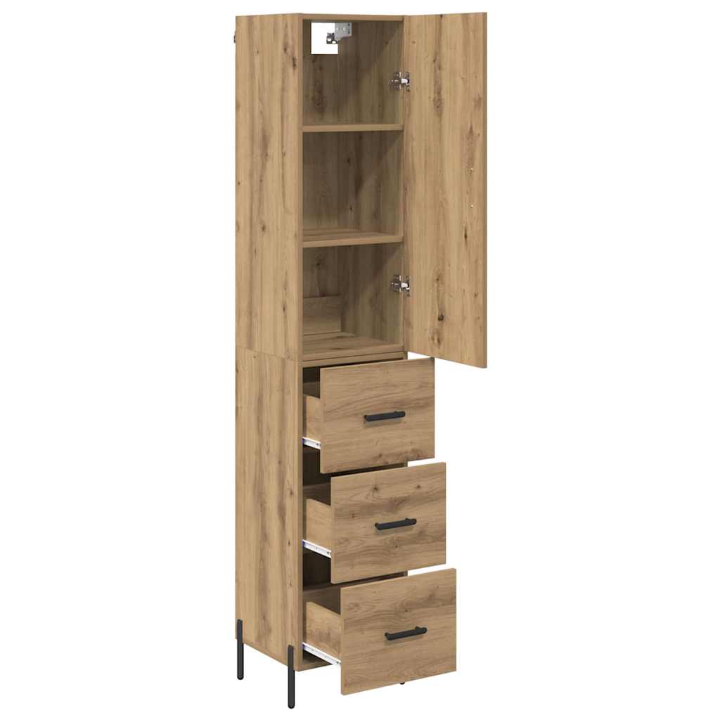 vidaXL Highboard Artisan Oak 34,5 x 34 x 180 εκ. Επεξεργασμένο ξύλο