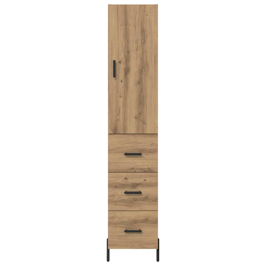 vidaXL Highboard Artisan Oak 34,5 x 34 x 180 εκ. Επεξεργασμένο ξύλο