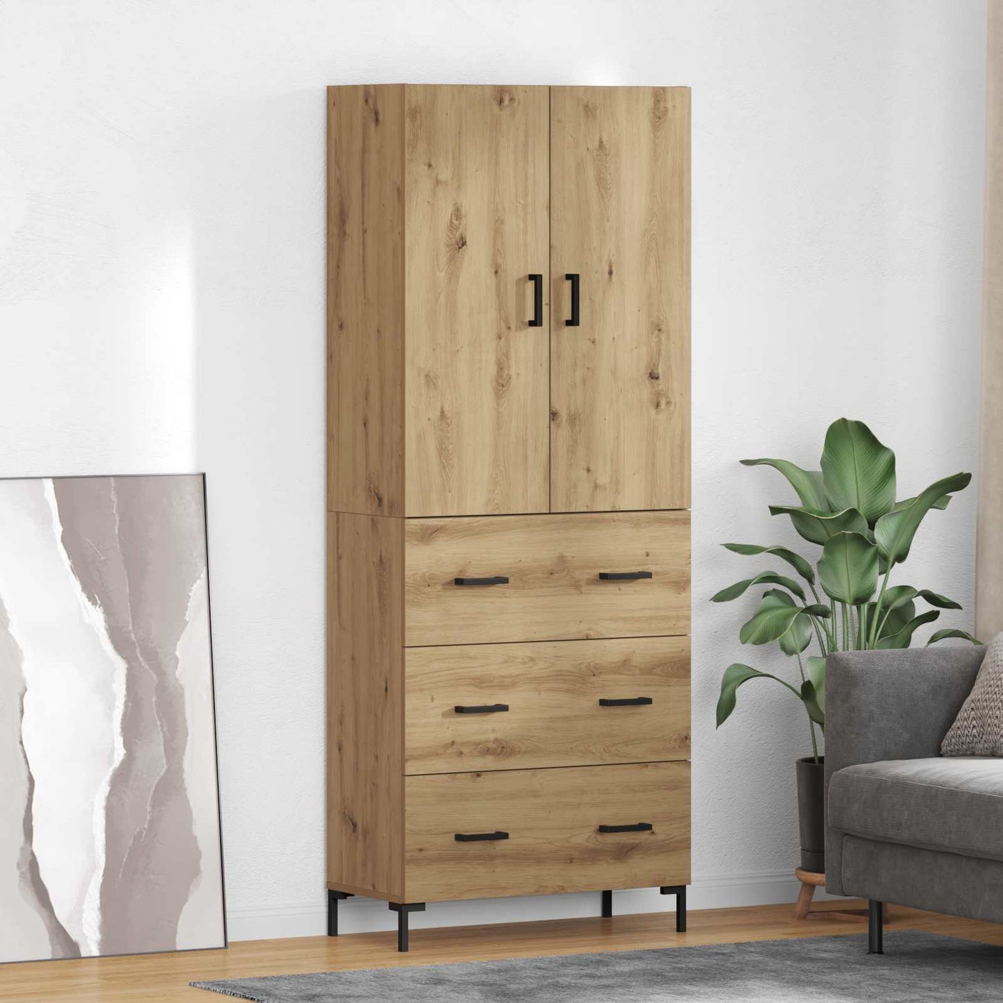 vidaXL Highboard Artisan Oak 69,5 x 34 x 180 εκ. Επεξεργασμένο ξύλο