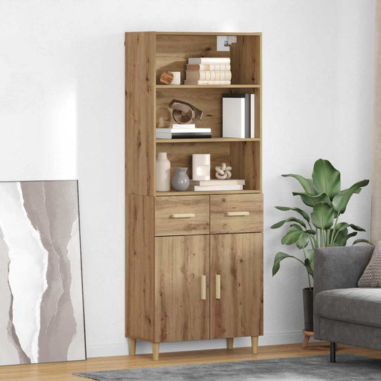vidaXL Highboard Artisan Oak 69,5 x 32,5 x 180 εκ Επεξεργασμένο ξύλο