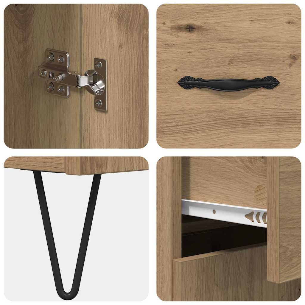 vidaXL Highboard με συρτάρι 2 pcs Artisan Oak Επεξεργασμένο ξύλο