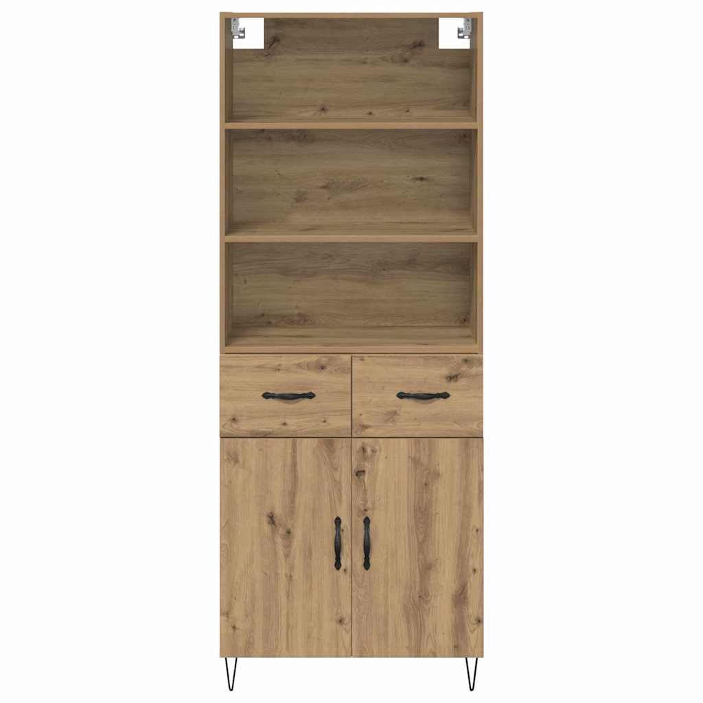 vidaXL Highboard με συρτάρι 2 pcs Artisan Oak Επεξεργασμένο ξύλο