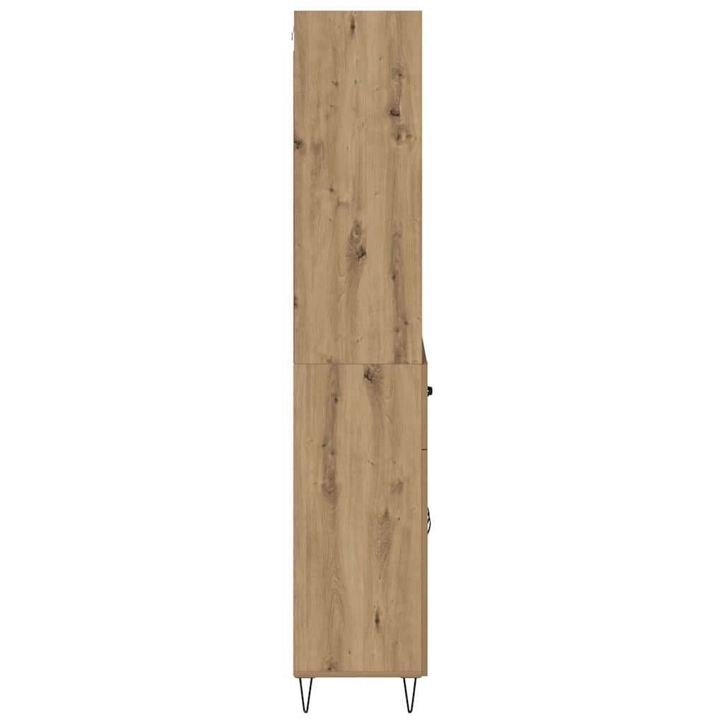 vidaXL Highboard με συρτάρι 2 pcs Artisan Oak Επεξεργασμένο ξύλο