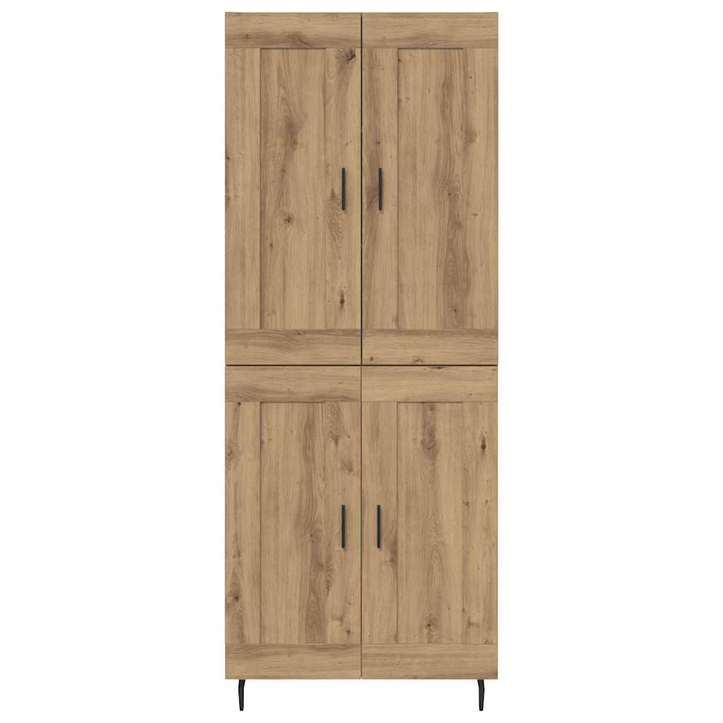 vidaXL Highboard 2 pcs Artisan Oak Σύνθετο Ξύλο και Γυαλί