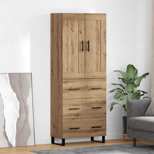 vidaXL Highboard Artisan Oak 69,5 x 34 x 180 εκ. Επεξεργασμένο ξύλο