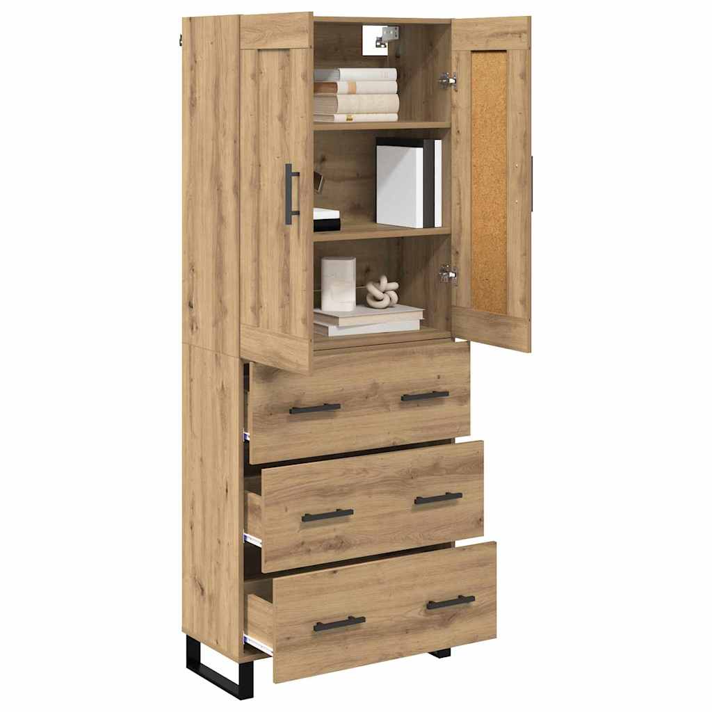 vidaXL Highboard Artisan Oak 69,5 x 34 x 180 εκ. Επεξεργασμένο ξύλο
