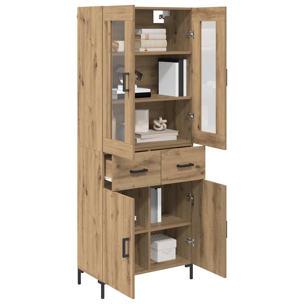 vidaXL Highboard Επιτοίχιο 2 pcs Artisan Oak 69,5 x 34 x 180 εκ.