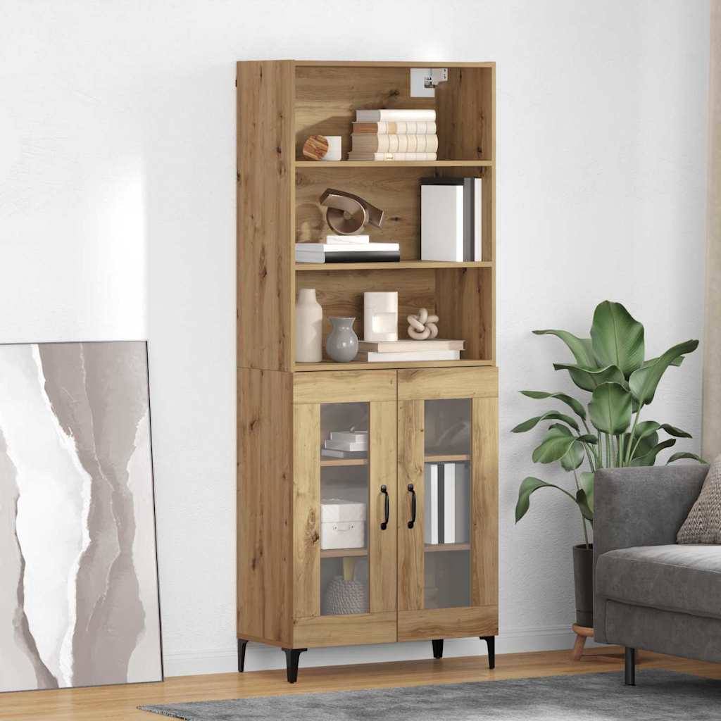 vidaXL Highboard Artisan Oak 69,5 x 34 x 180 εκ. Επεξεργασμένο ξύλο