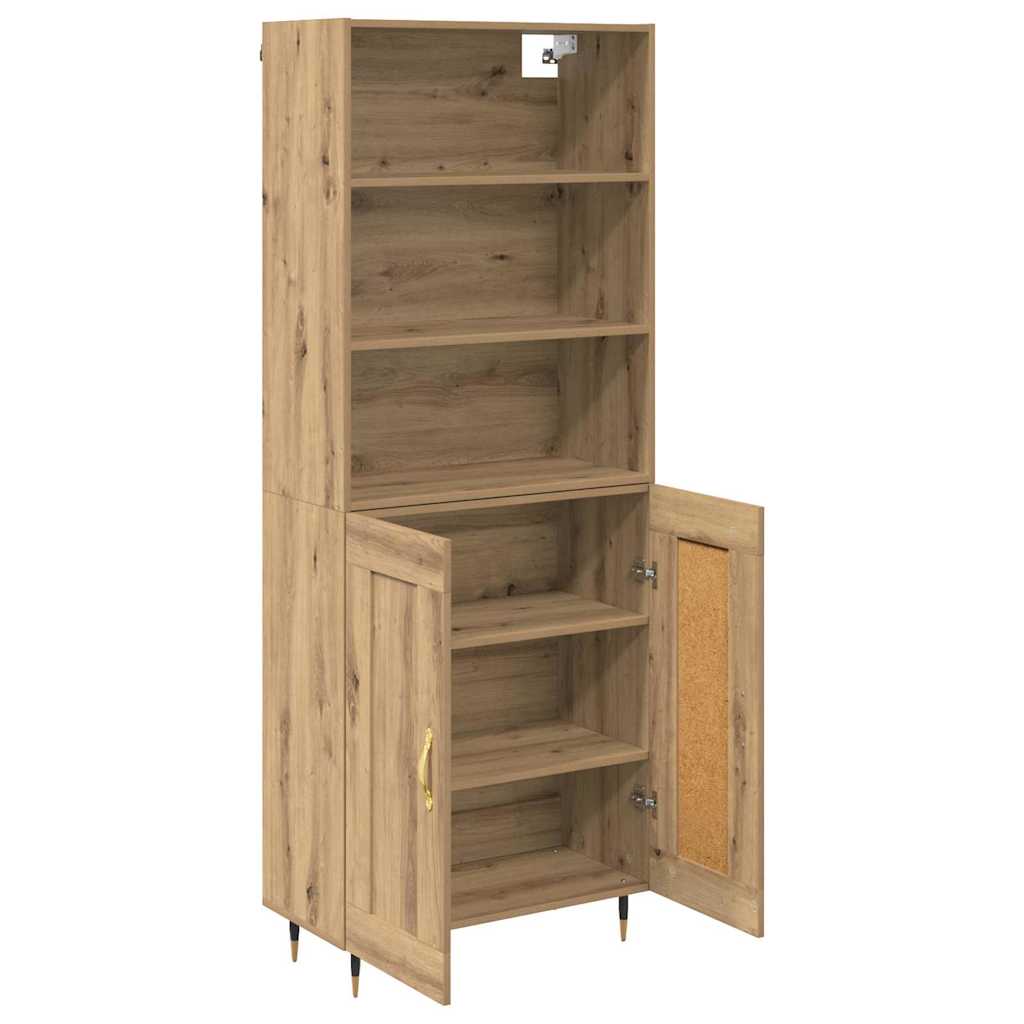 vidaXL Highboard Artisan Oak 69,5 x 34 x 180 εκ. Επεξεργασμένο ξύλο