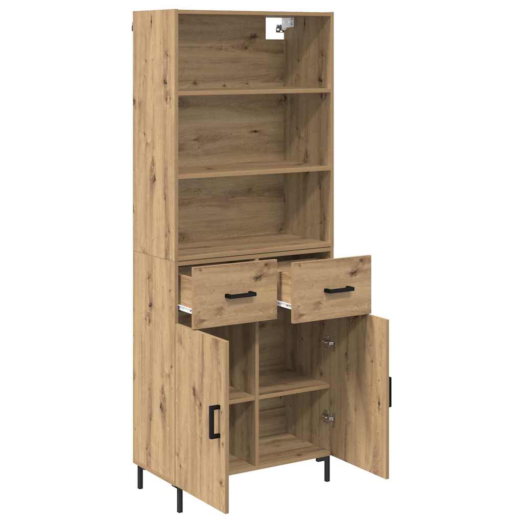 vidaXL Highboard Artisan Oak 69,5 x 34 x 180 εκ. Επεξεργασμένο ξύλο
