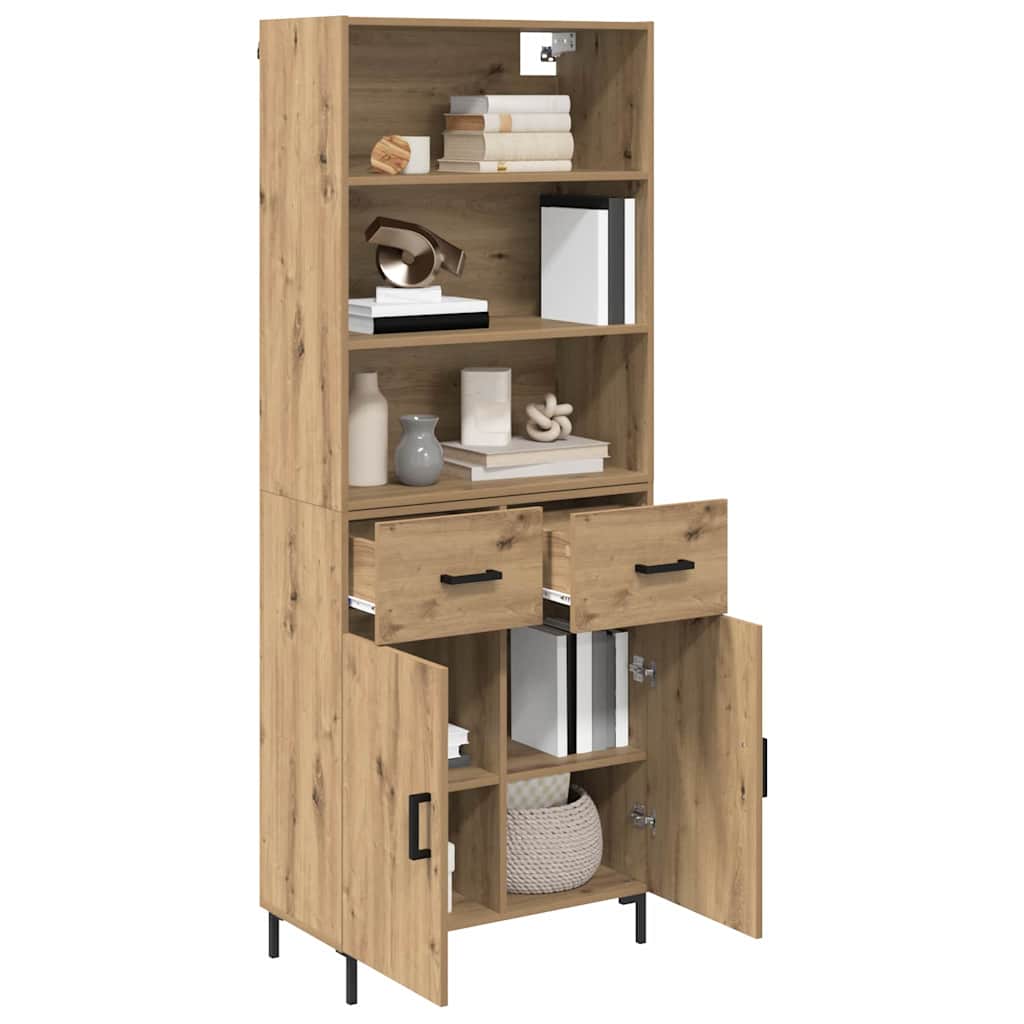 vidaXL Highboard Artisan Oak 69,5 x 34 x 180 εκ. Επεξεργασμένο ξύλο