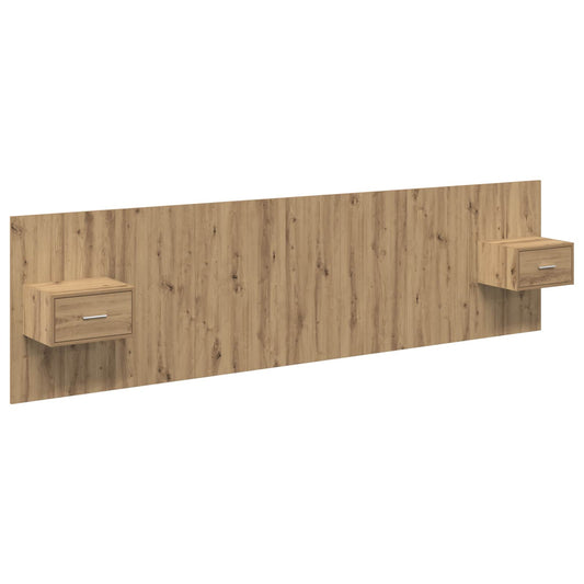 vidaXL Κεφαλή κρεβατιού με κομοδίνο με συρτάρι 3 pcs Artisan Oak