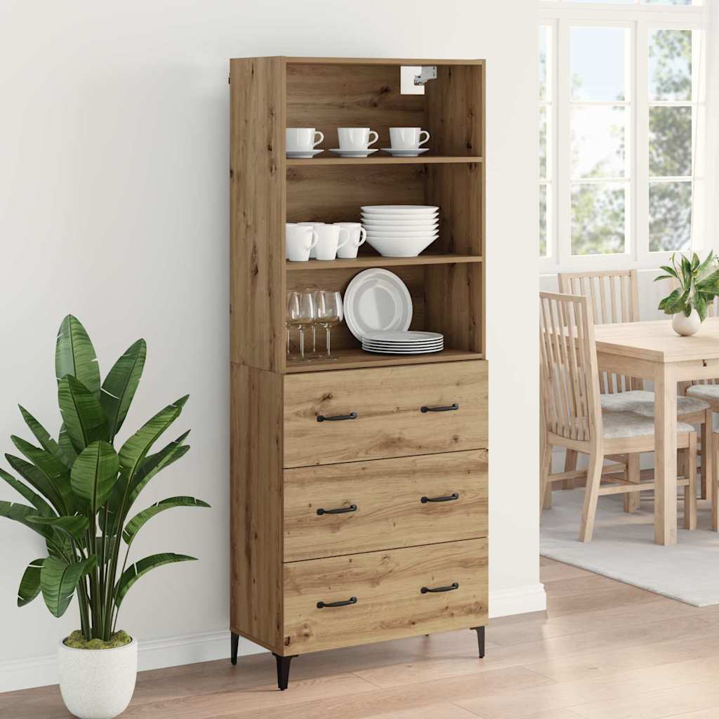 vidaXL Highboard Artisan Oak 69,5 x 34 x 180 εκ. Επεξεργασμένο ξύλο