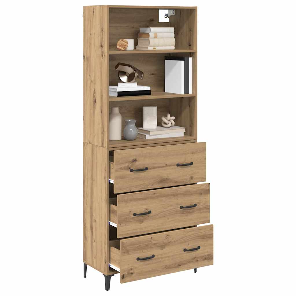 vidaXL Highboard Artisan Oak 69,5 x 34 x 180 εκ. Επεξεργασμένο ξύλο