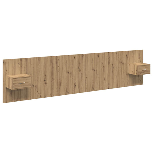 vidaXL Κεφαλή κρεβατιού με κομοδίνο με συρτάρι 3 pcs Artisan Oak