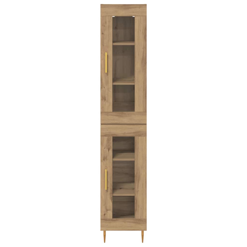 vidaXL Highboard 2 pcs Artisan Oak Γυαλί