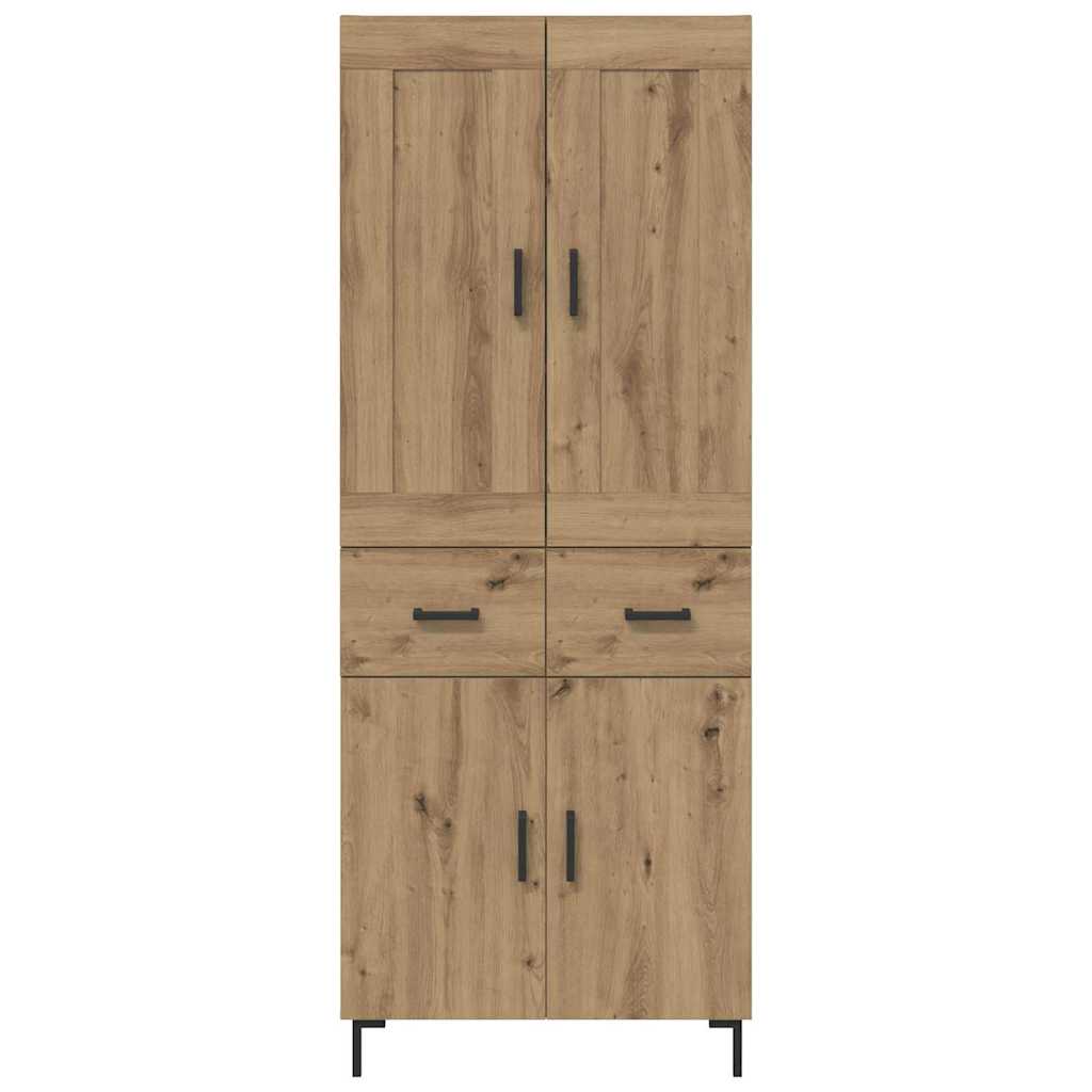 vidaXL Highboard με συρτάρι 2 pcs Artisan Oak Επεξεργασμένο ξύλο
