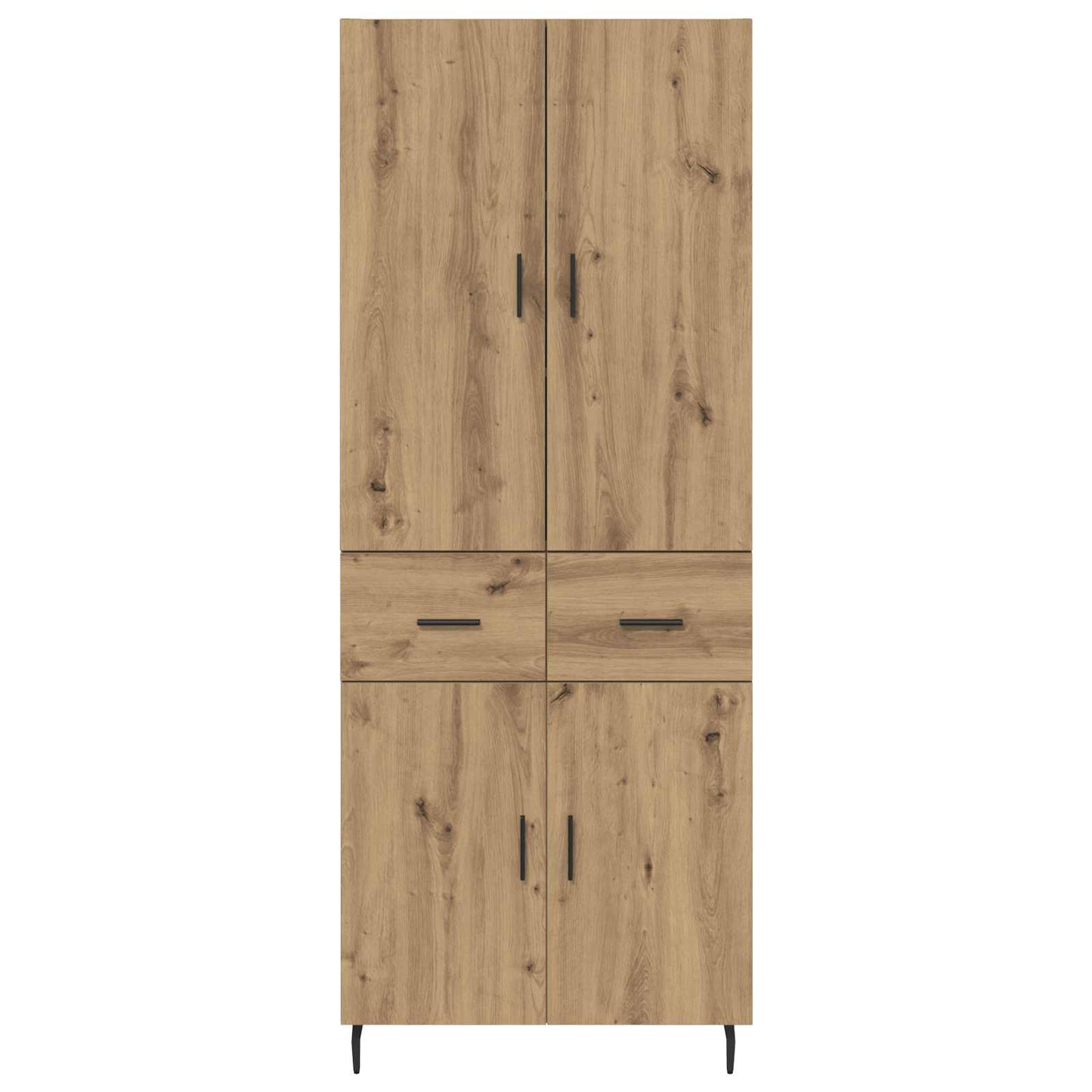 vidaXL Highboard με συρτάρι 2 pcs Artisan Oak Σύνθετο Ξύλο και Γυαλί