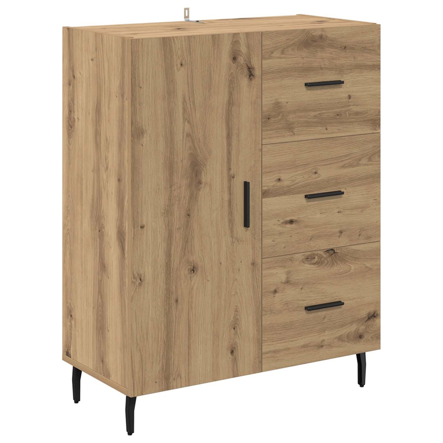 vidaXL Highboard με συρτάρι 2 pcs Artisan Oak Σύνθετο Ξύλο και Γυαλί