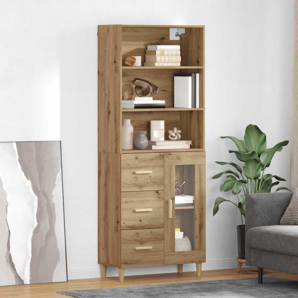 vidaXL Highboard Artisan Oak 69,5 x 32,5 x 180 εκ Επεξεργασμένο ξύλο