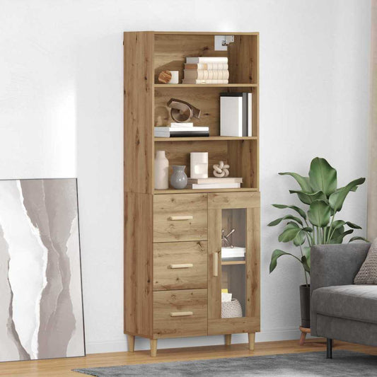 vidaXL Highboard Artisan Oak 69,5 x 32,5 x 180 εκ Επεξεργασμένο ξύλο