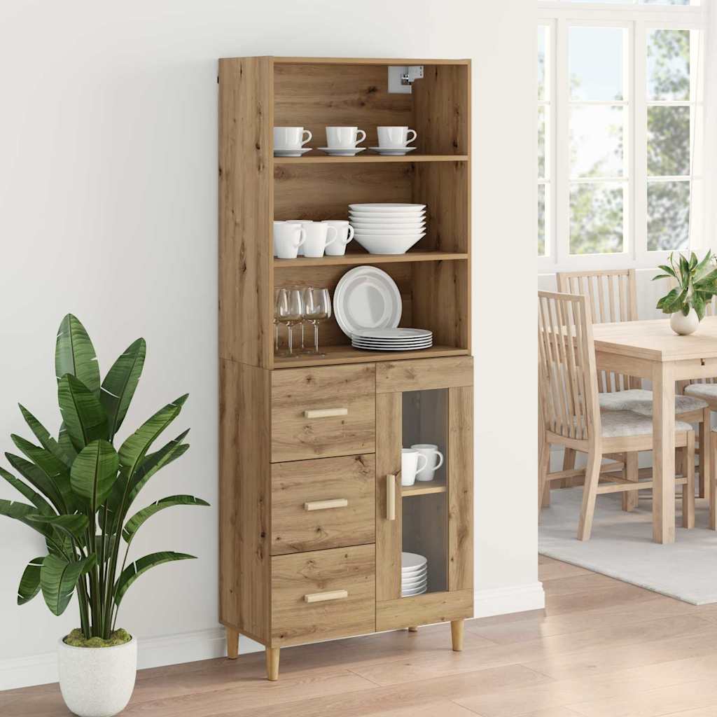 vidaXL Highboard Artisan Oak 69,5 x 32,5 x 180 εκ Επεξεργασμένο ξύλο