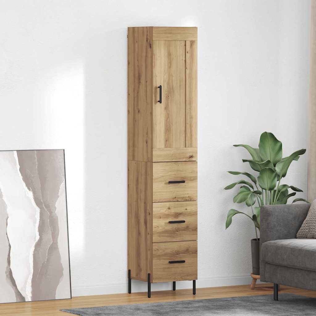 vidaXL Highboard Artisan Oak 34,5 x 34 x 180 εκ. Επεξεργασμένο ξύλο