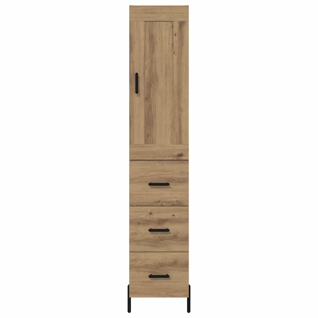 vidaXL Highboard Artisan Oak 34,5 x 34 x 180 εκ. Επεξεργασμένο ξύλο
