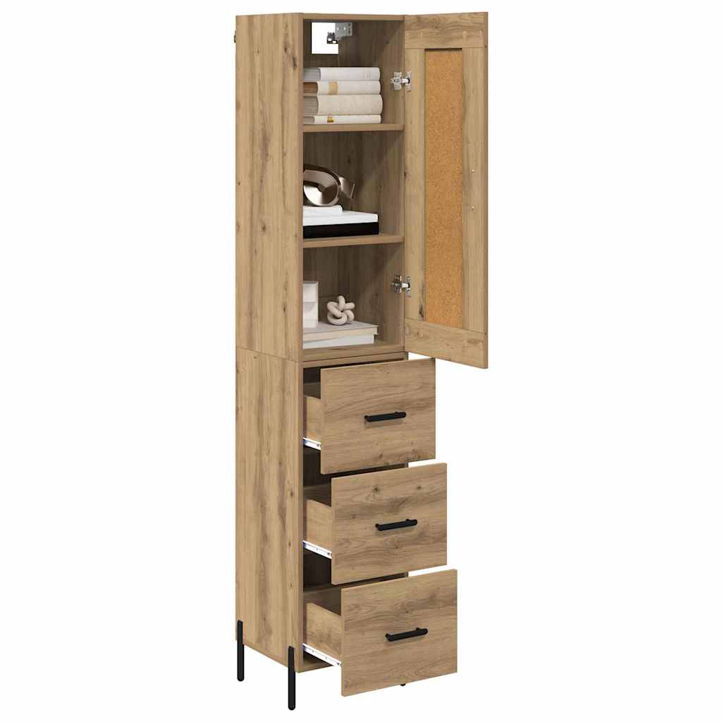 vidaXL Highboard Artisan Oak 34,5 x 34 x 180 εκ. Επεξεργασμένο ξύλο