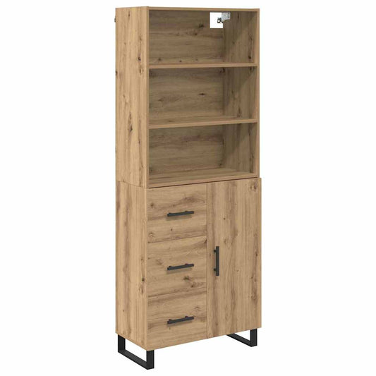 vidaXL Highboard με συρτάρι 2 pcs Artisan Oak Επεξεργασμένο ξύλο