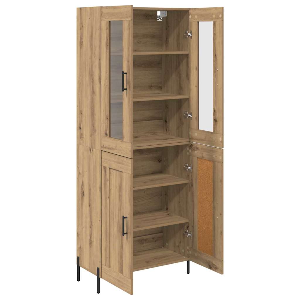 vidaXL Highboard Artisan Oak 69,5 x 34 x 180 εκ. Επεξεργασμένο ξύλο