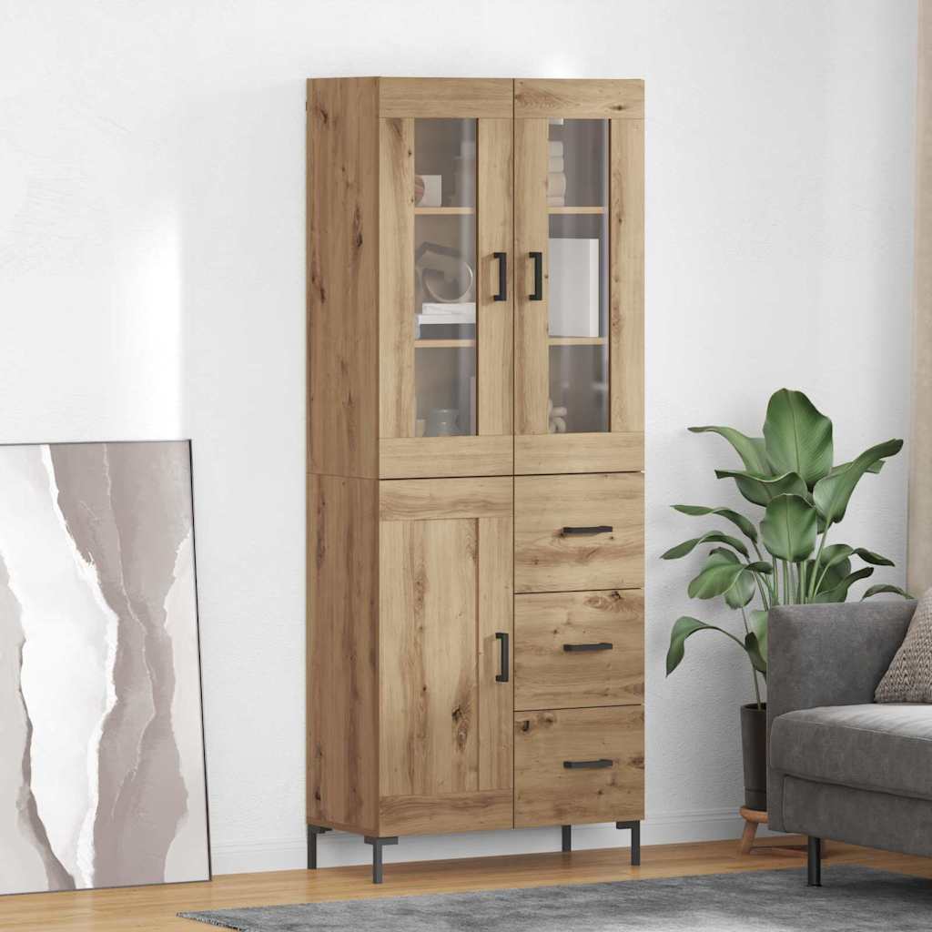 vidaXL Highboard Επιτοίχιο 2 pcs Artisan Oak 69,5 x 34 x 180 εκ.