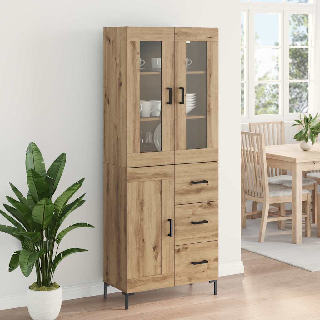 vidaXL Highboard Επιτοίχιο 2 pcs Artisan Oak 69,5 x 34 x 180 εκ.