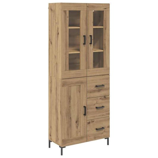 vidaXL Highboard με συρτάρι 2 pcs Artisan Oak Επεξεργασμένο ξύλο