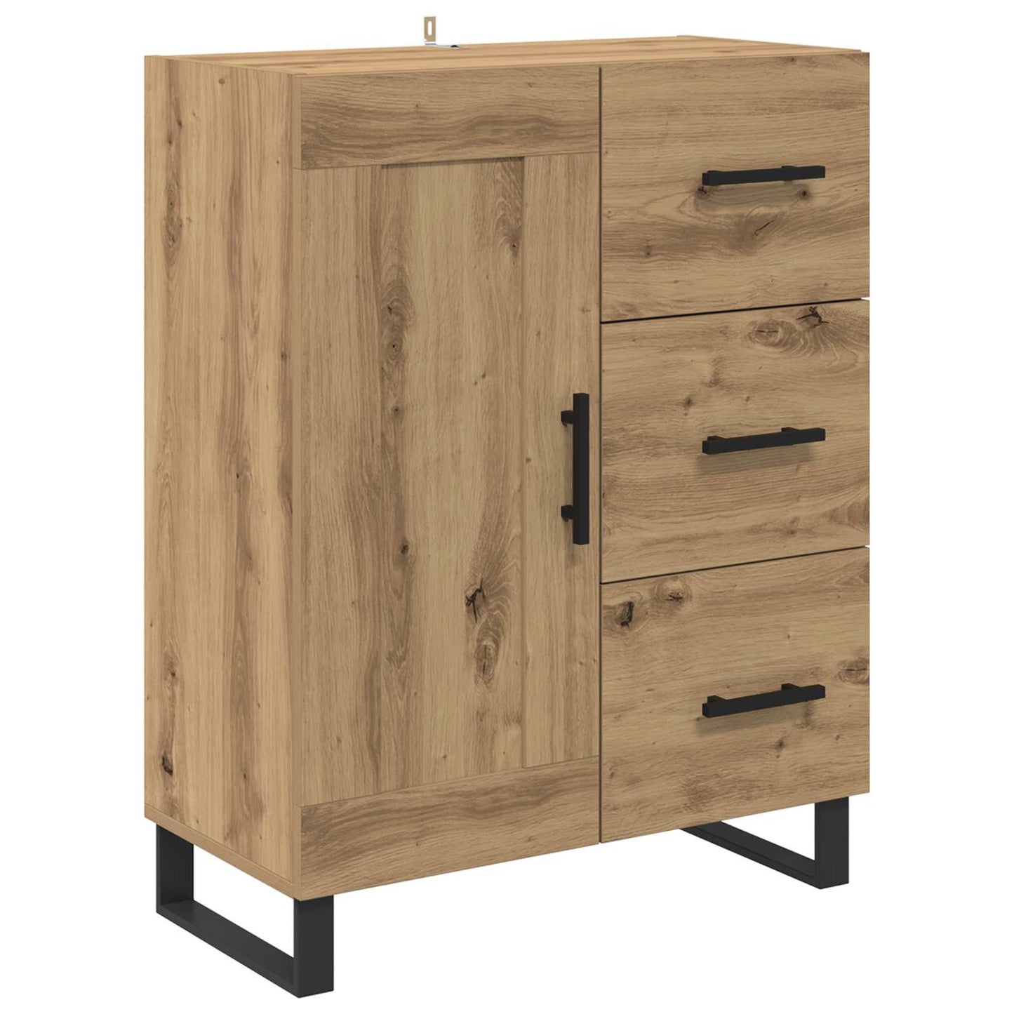 vidaXL Highboard με συρτάρι 2 pcs Artisan Oak Σύνθετο Ξύλο και Γυαλί