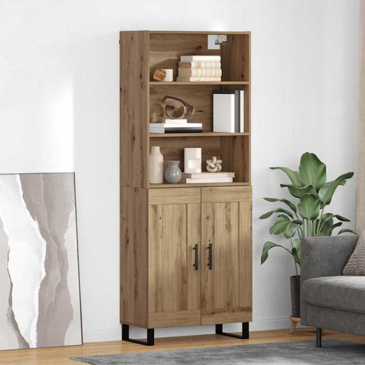 vidaXL Highboard Artisan Oak 69,5 x 34 x 180 εκ. Επεξεργασμένο ξύλο