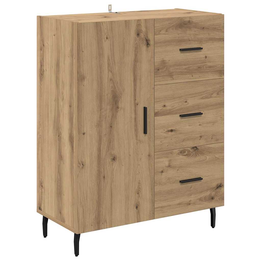 vidaXL Highboard με συρτάρι 2 pcs Artisan Oak Σύνθετο Ξύλο και Γυαλί