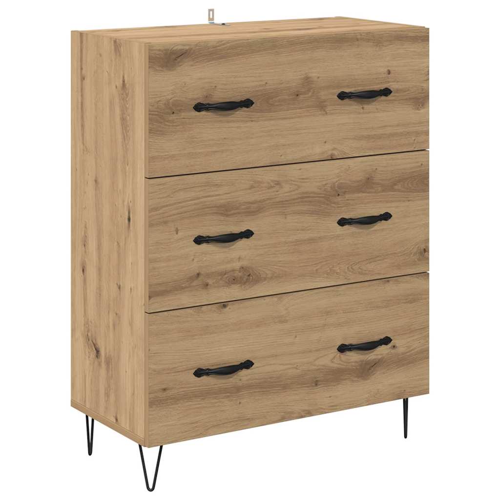 vidaXL Highboard 2 pcs Artisan Oak Μηχανική ξυλεία και γυαλί