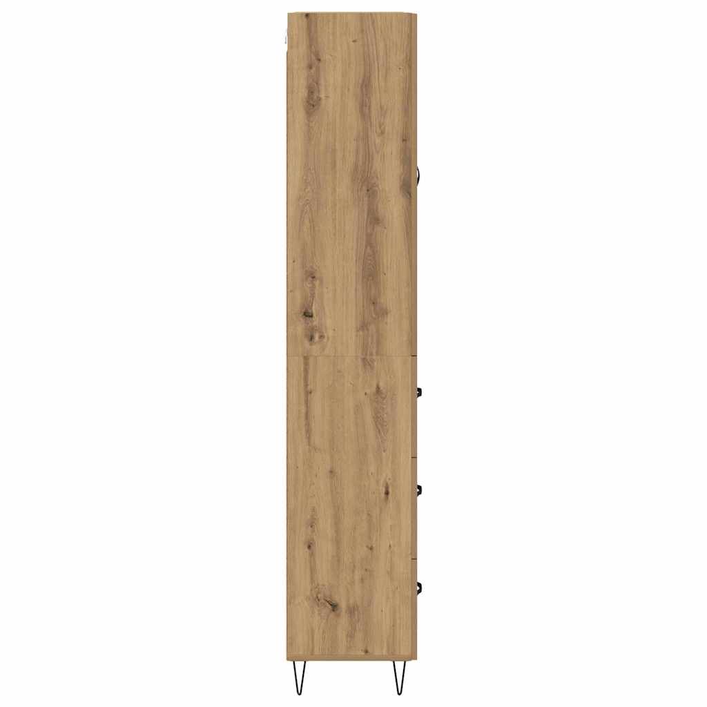vidaXL Highboard 2 pcs Artisan Oak Μηχανική ξυλεία και γυαλί