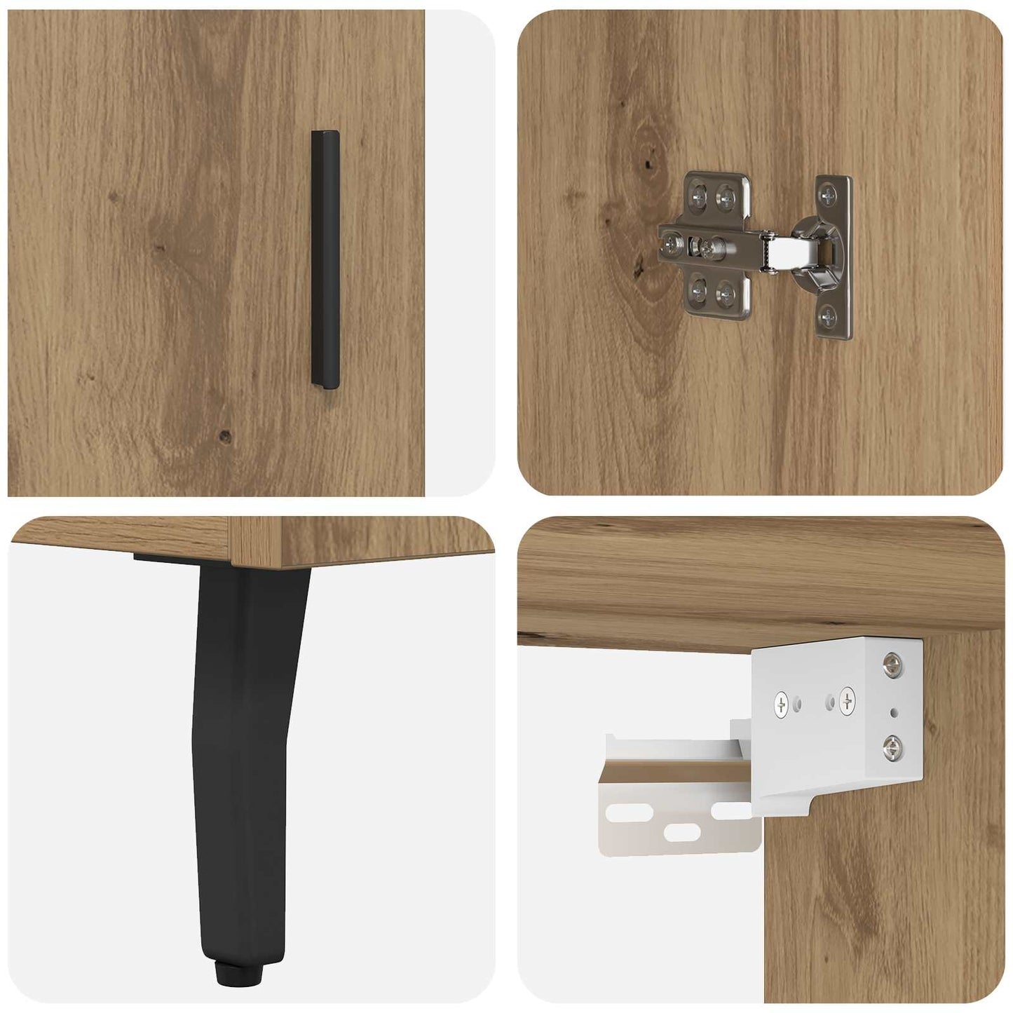 vidaXL Highboard 2 pcs Artisan Oak Σύνθετο Ξύλο και Γυαλί