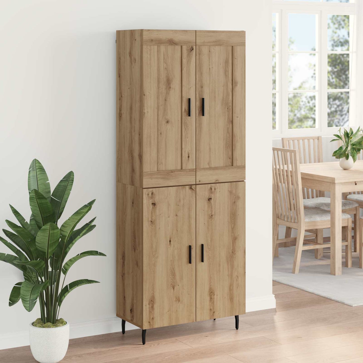 vidaXL Highboard 2 pcs Artisan Oak Σύνθετο Ξύλο και Γυαλί